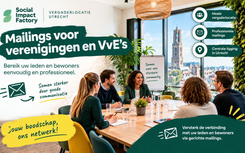 Vergaderlocatie Utrecht voor verenigingen en VvE’s: van mailing naar bijeenkomst